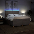 vidaXL tópszínű szövet rugós ágy matraccal 180 x 200 cm