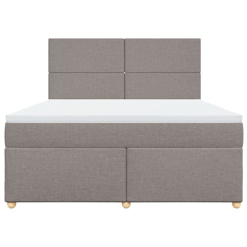 vidaXL tópszínű szövet rugós ágy matraccal 180 x 200 cm