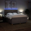 vidaXL tópszínű szövet rugós ágy matraccal 180 x 200 cm