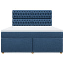 vidaXL kék szövet rugós ágy matraccal 180 x 200 cm