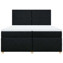 vidaXL fekete szövet rugós ágy matraccal 200 x 200 cm