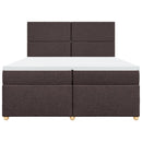 vidaXL sötétbarna szövet rugós ágy matraccal 200 x 200 cm