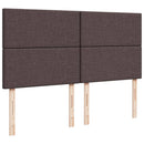 vidaXL sötétbarna szövet rugós ágy matraccal 200 x 200 cm