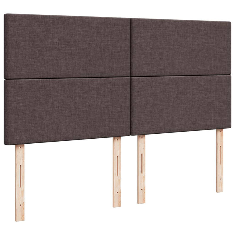vidaXL sötétbarna szövet rugós ágy matraccal 200 x 200 cm