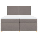 vidaXL tópszínű szövet rugós ágy matraccal 200 x 200 cm
