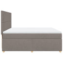 vidaXL tópszínű szövet rugós ágy matraccal 200 x 200 cm