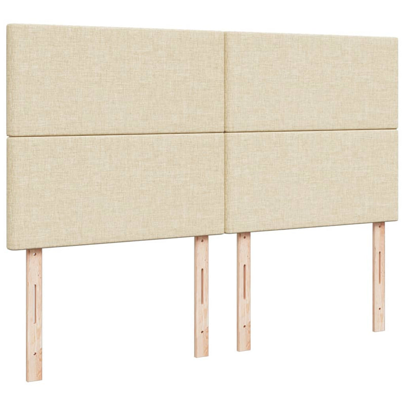 vidaXL krémszínű szövet rugós ágy matraccal 200 x 200 cm