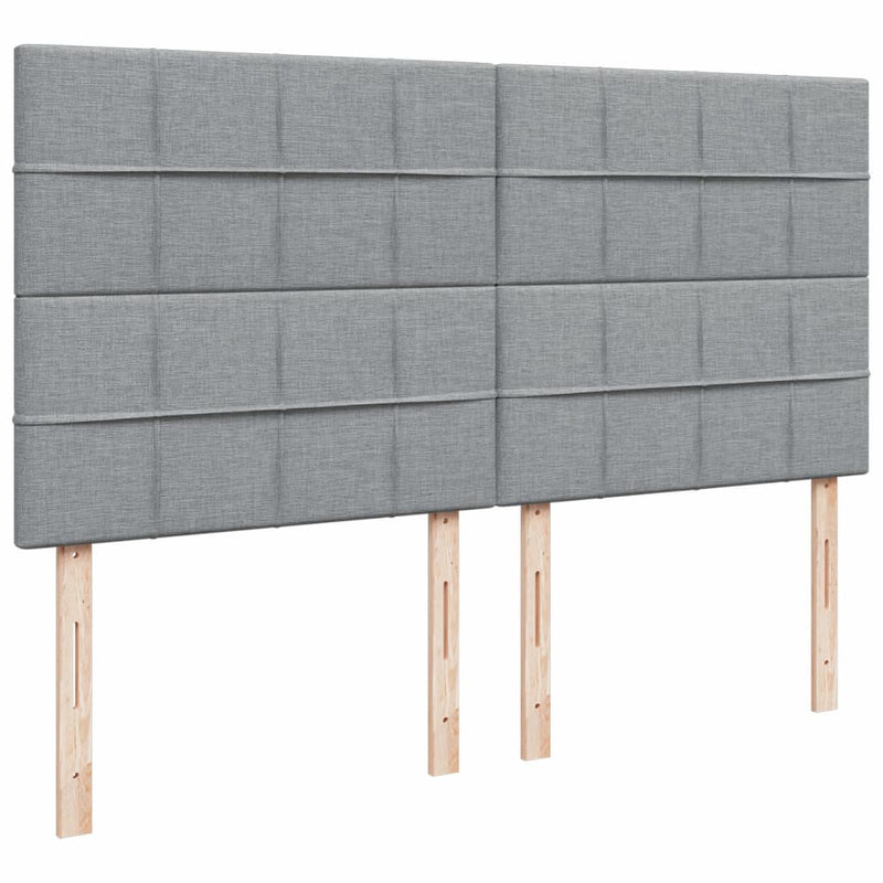 vidaXL világosszürke szövet rugós ágy matraccal 200 x 200 cm