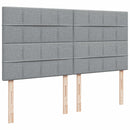 vidaXL világosszürke szövet rugós ágy matraccal 200 x 200 cm