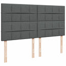 vidaXL sötétszürke szövet rugós ágy matraccal 200 x 200 cm