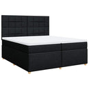 vidaXL fekete szövet rugós ágy matraccal 200 x 200 cm