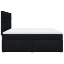 vidaXL fekete szövet rugós ágy matraccal 200 x 200 cm
