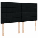 vidaXL fekete szövet rugós ágy matraccal 200 x 200 cm
