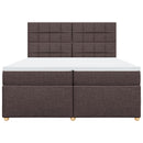 vidaXL sötétbarna szövet rugós ágy matraccal 200 x 200 cm