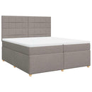 vidaXL tópszínű szövet rugós ágy matraccal 200 x 200 cm