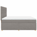 vidaXL tópszínű szövet rugós ágy matraccal 200 x 200 cm