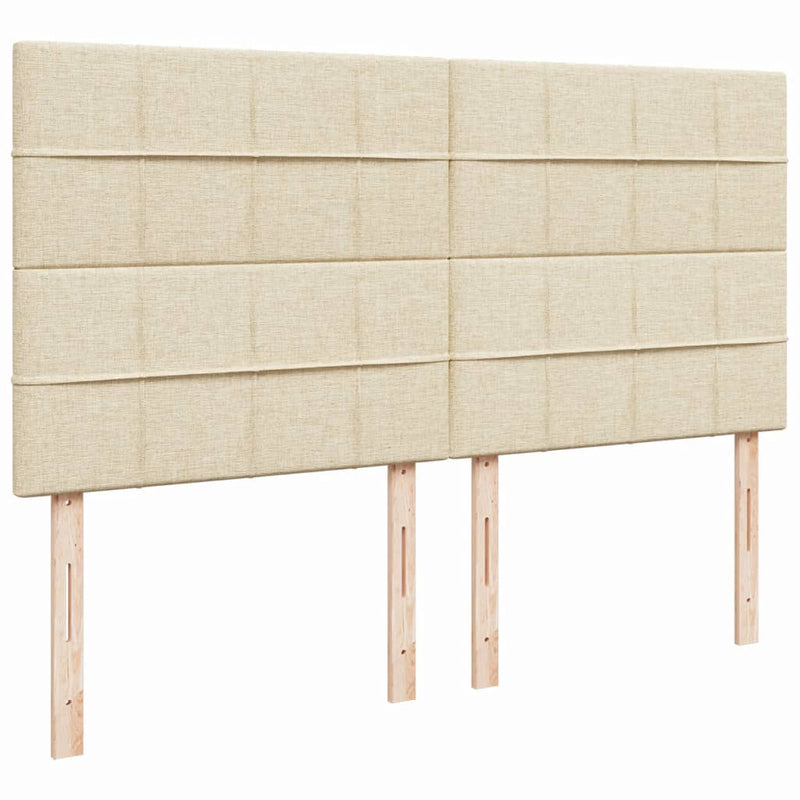 vidaXL krémszínű szövet rugós ágy matraccal 200 x 200 cm