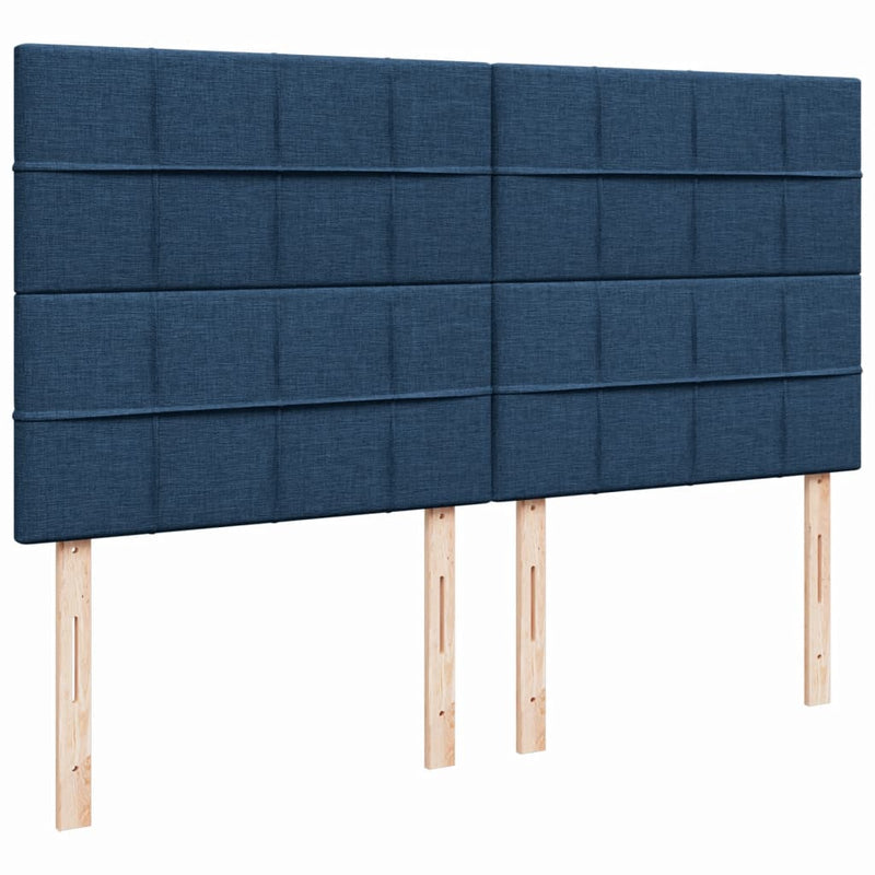 vidaXL kék szövet rugós ágy matraccal 200 x 200 cm