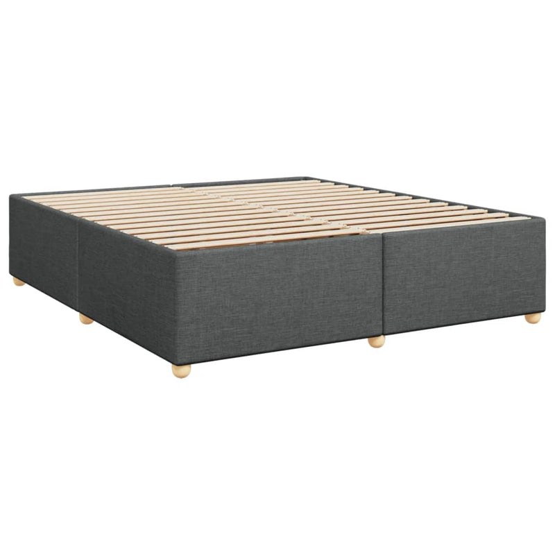 vidaXL sötétszürke szövet rugós ágy matraccal 200 x 200 cm