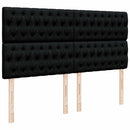 vidaXL fekete szövet rugós ágy matraccal 200 x 200 cm