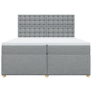 vidaXL világosszürke szövet rugós ágy matraccal 200 x 200 cm