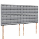 vidaXL világosszürke szövet rugós ágy matraccal 200 x 200 cm