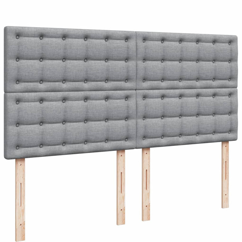 vidaXL világosszürke szövet rugós ágy matraccal 200 x 200 cm