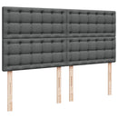 vidaXL sötétszürke szövet rugós ágy matraccal 200 x 200 cm
