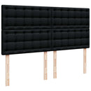 vidaXL fekete szövet rugós ágy matraccal 200 x 200 cm