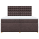 vidaXL sötétbarna szövet rugós ágy matraccal 200 x 200 cm