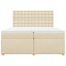 vidaXL krémszínű szövet rugós ágy matraccal 200 x 200 cm