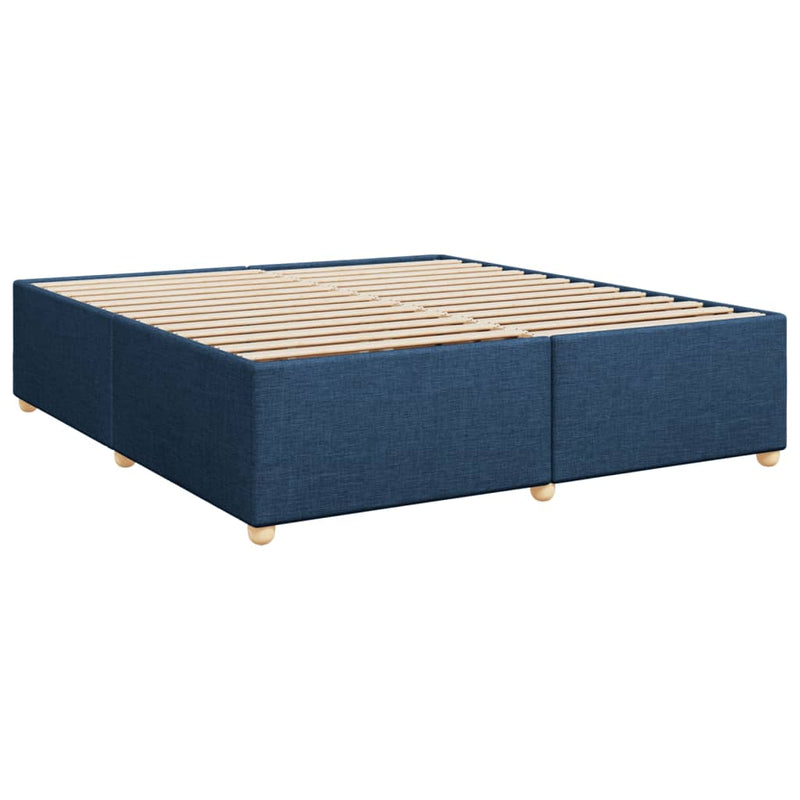 vidaXL kék szövet rugós ágy matraccal 200 x 200 cm