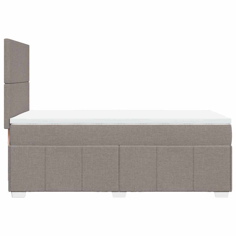 vidaXL tópszínű szövet rugós ágy matraccal 80 x 200 cm