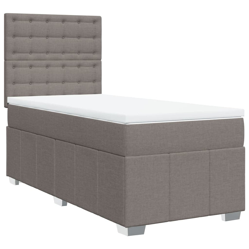 vidaXL tópszínű szövet rugós ágy matraccal 80 x 200 cm
