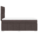 vidaXL sötétbarna szövet rugós ágy matraccal 90 x 200 cm
