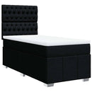 vidaXL fekete szövet rugós ágy matraccal 90x200 cm