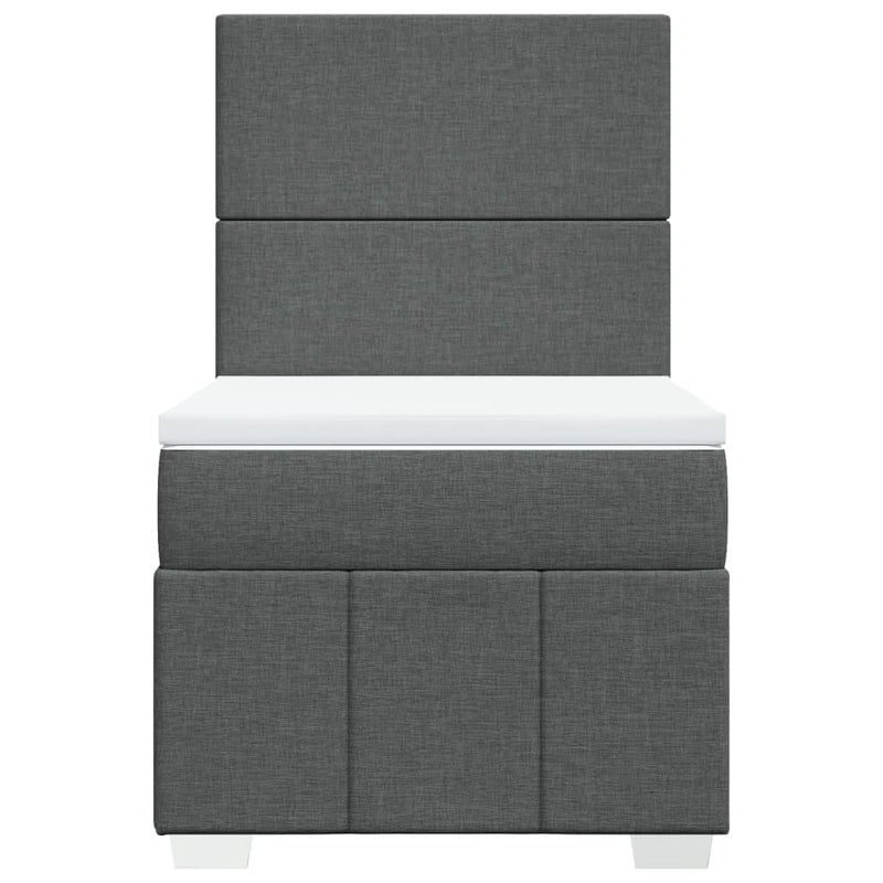 vidaXL sötétszürke szövet rugós ágy matraccal 100 x 200 cm