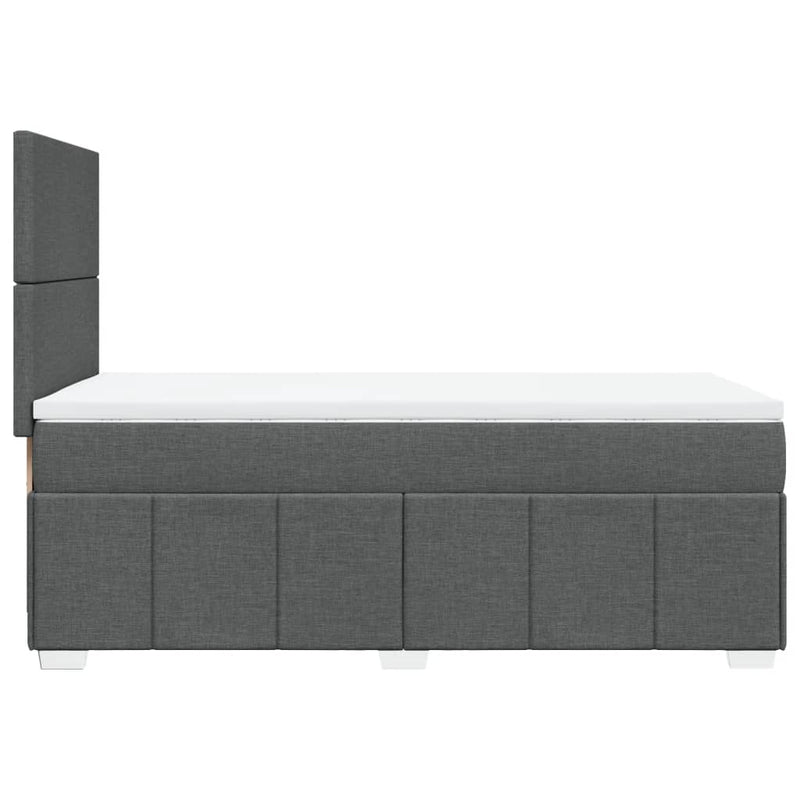 vidaXL sötétszürke szövet rugós ágy matraccal 100 x 200 cm