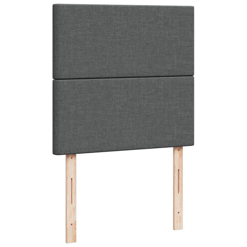 vidaXL sötétszürke szövet rugós ágy matraccal 100 x 200 cm