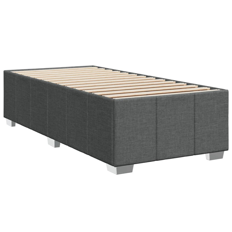 vidaXL sötétszürke szövet rugós ágy matraccal 100 x 200 cm
