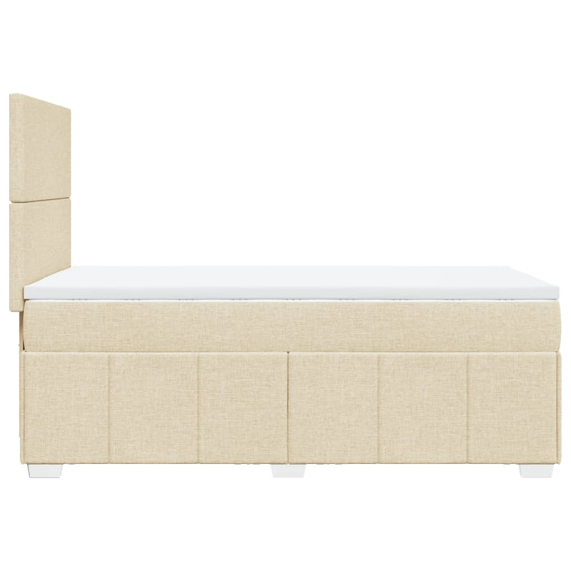 vidaXL krémszínű szövet rugós ágy matraccal 100 x 200 cm