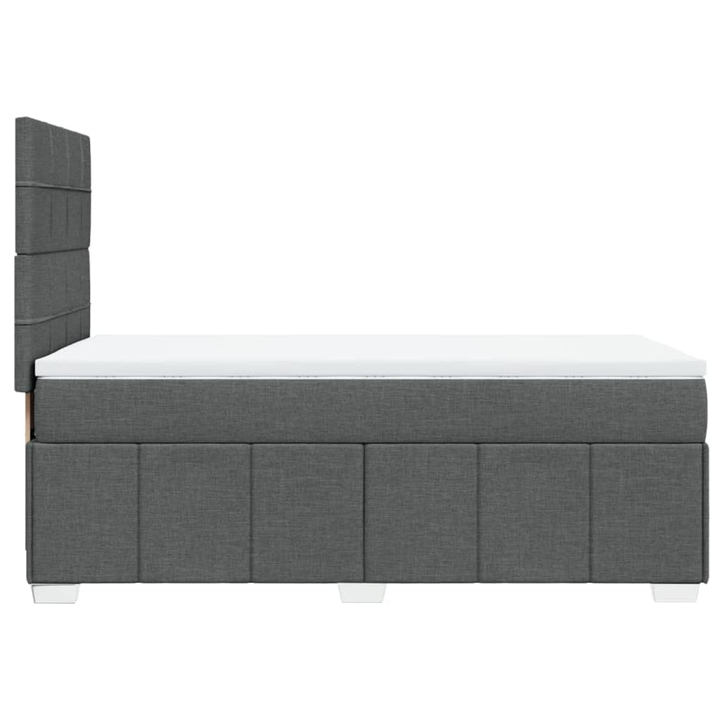vidaXL sötétszürke szövet rugós ágy matraccal 100 x 200 cm