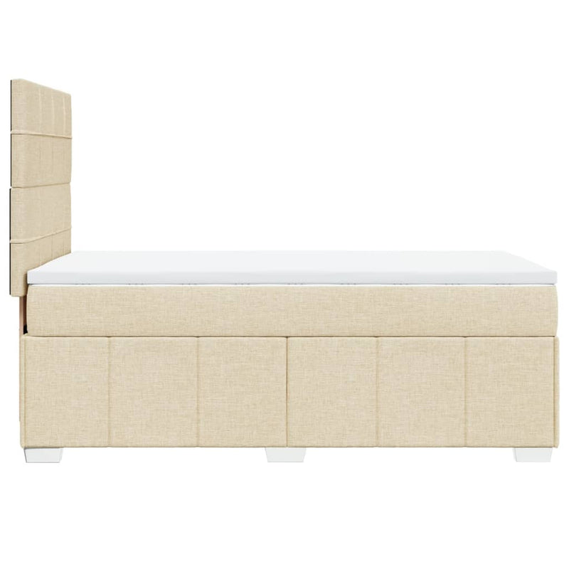 vidaXL krémszínű szövet rugós ágy matraccal 100 x 200 cm