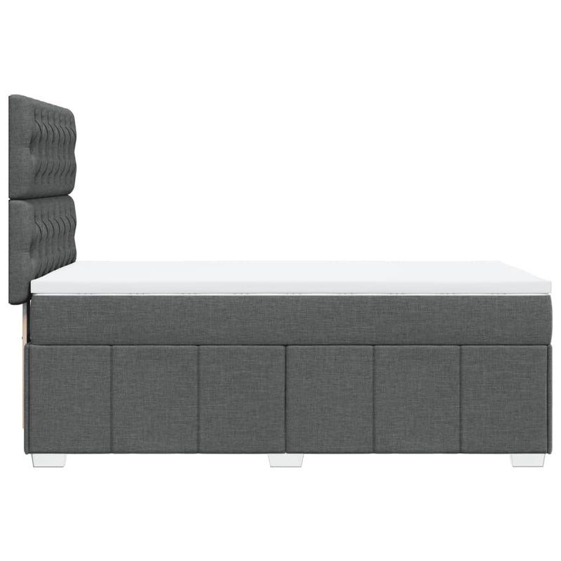 vidaXL sötétszürke szövet rugós ágy matraccal 100 x 200 cm