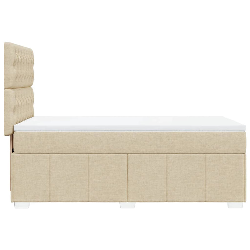 vidaXL krémszínű szövet rugós ágy matraccal 100 x 200 cm