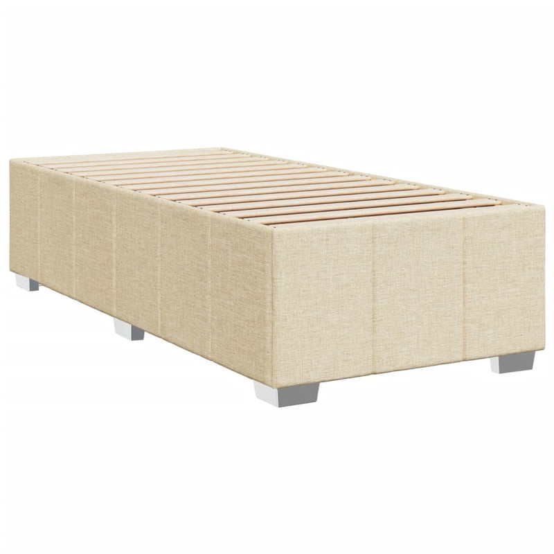 vidaXL krémszínű szövet rugós ágy matraccal 100 x 200 cm
