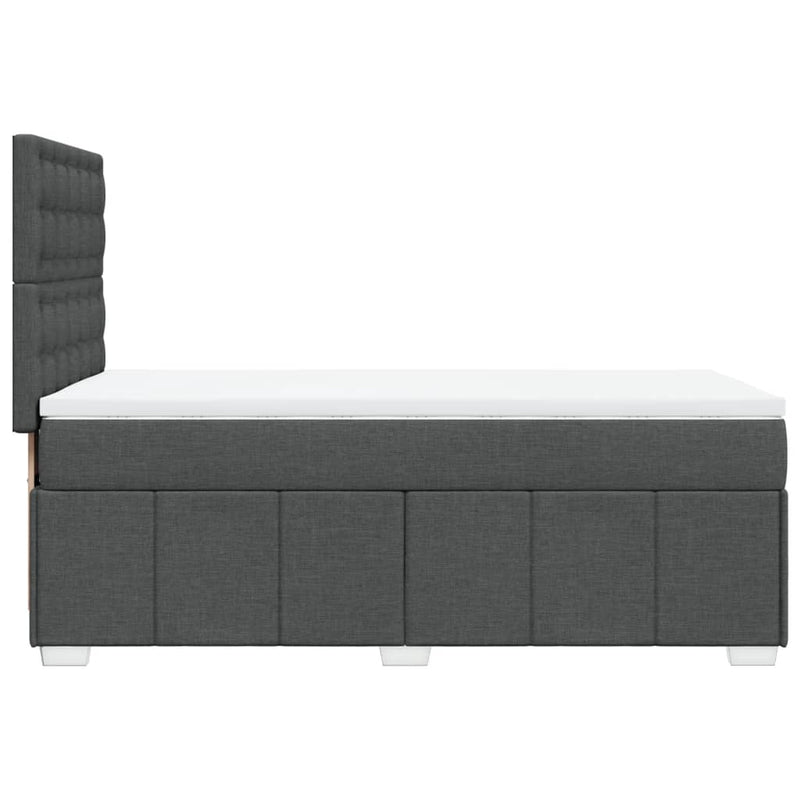 vidaXL sötétszürke szövet rugós ágy matraccal 100 x 200 cm