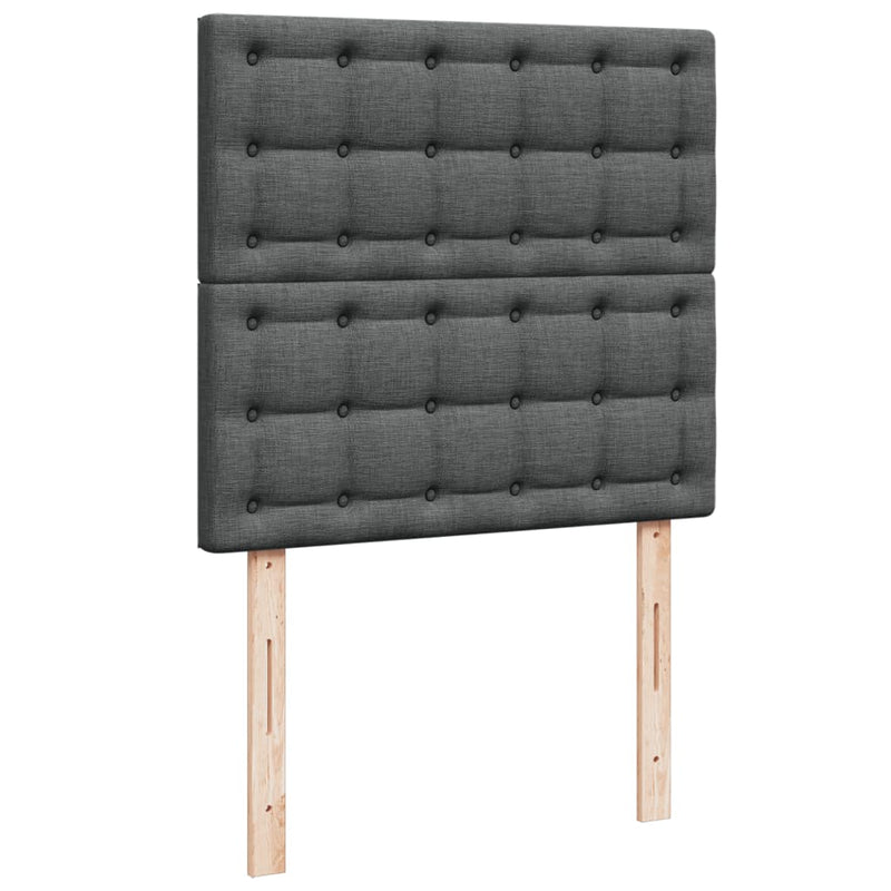 vidaXL sötétszürke szövet rugós ágy matraccal 100 x 200 cm
