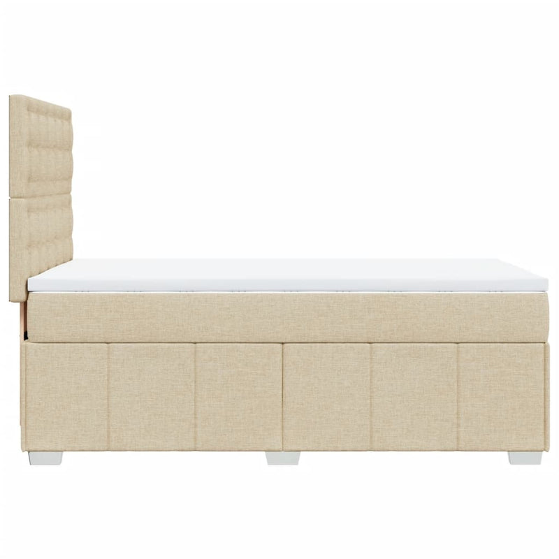 vidaXL krémszínű szövet rugós ágy matraccal 100 x 200 cm