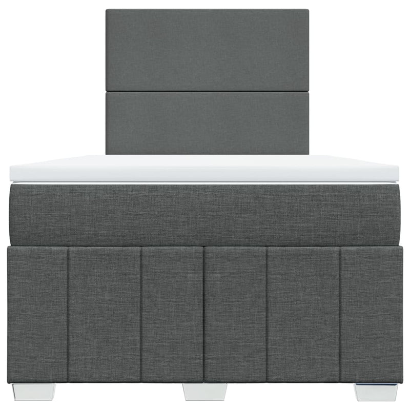 vidaXL sötétszürke szövet rugós ágy matraccal 120 x 190 cm
